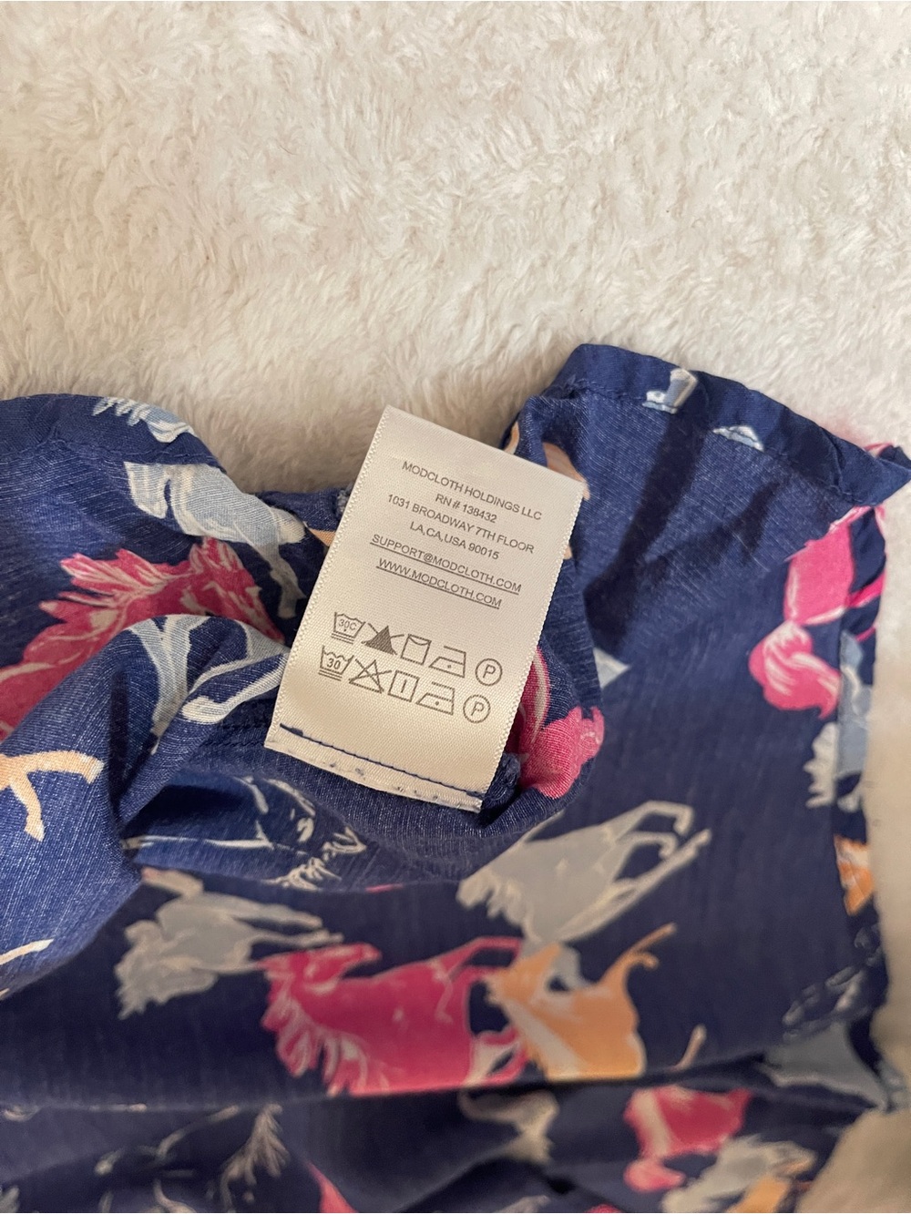 Modcloth Neon Stampede Navy Blue Novelty Horse Print Button Down Shirt Dress XL - Picture 12 of 12